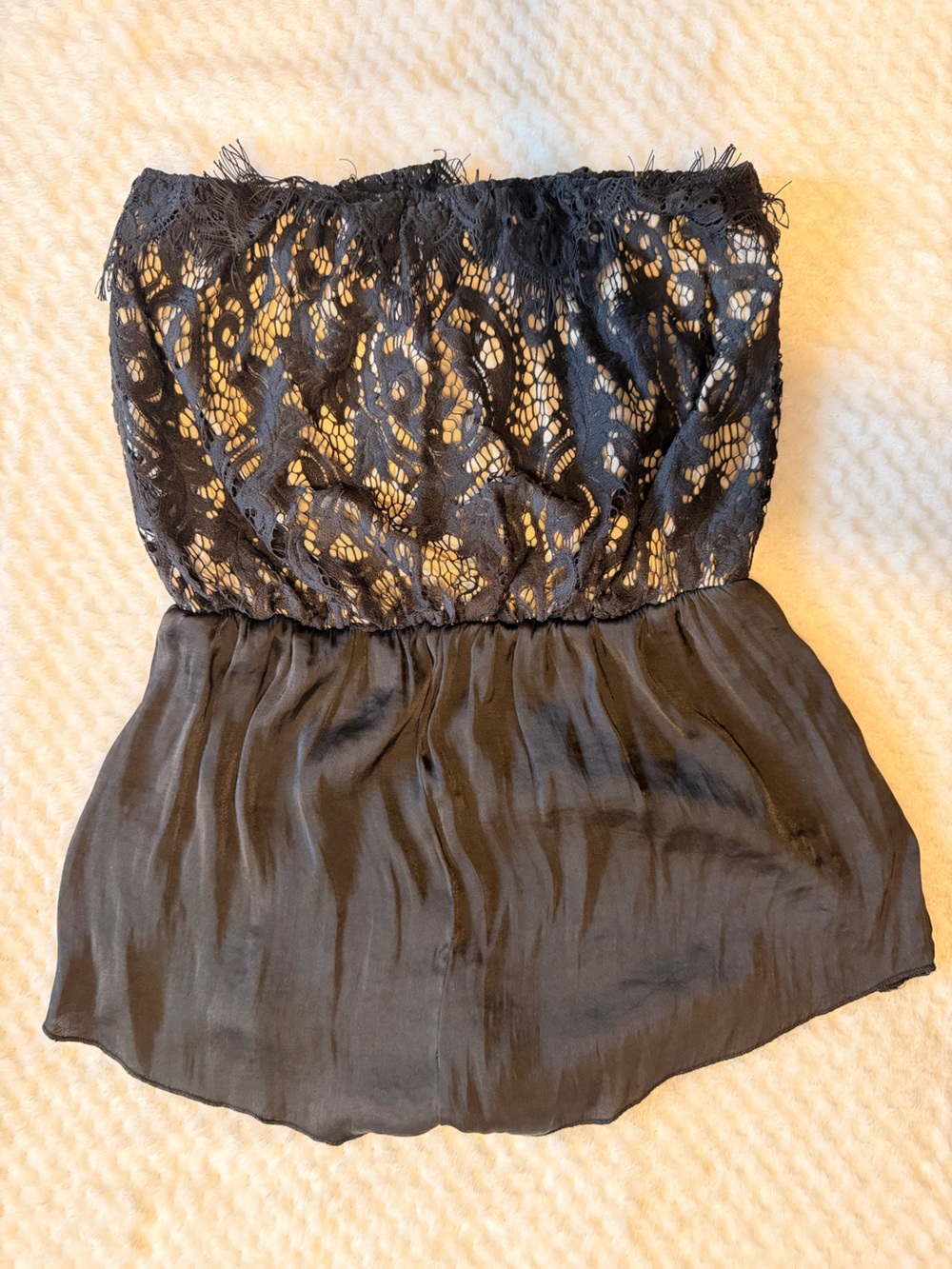 Free People Lace & Silk Strapless Romper | Size XS